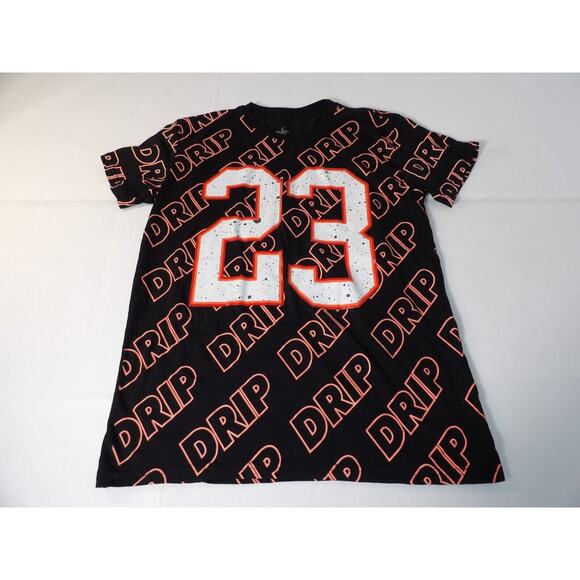 Vibes Tee Shirt Large Drip 23 Black AOP Graphic Sneaker Tee Streetwear Hip Hop - Picture 3 of 9